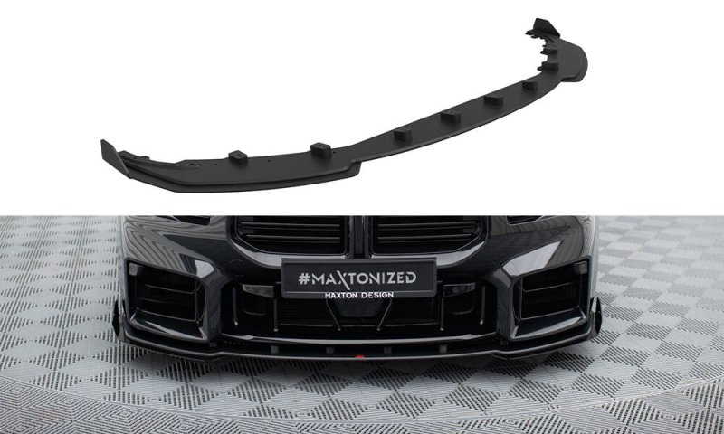 Maxton Street Pro Front Ansatz + Flaps V.1 + Flaps BMW M2 G87 schwarz Hochglanz BMM2G87CNC-FD1B+FSF1-G