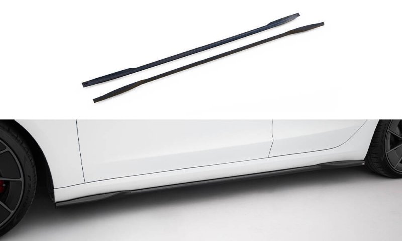 Maxton Seitenschweller Ansatz V.2 Tesla Model 3 Performance Mk1 Facelift schwarz Hochglanz TE-MODEL3-1F-SD2-G