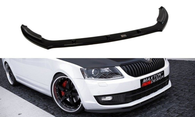 Maxton Front Ansatz V.2 für Skoda Octavia Mk3 schwarz Hochglanz SK-OC-3-FD2-G