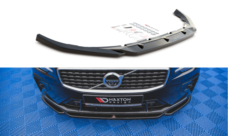 Maxton Front Ansatz V.2 für Volvo S60/V60 R-Design Mk3 schwarz Hochglanz VO-S60-3-RDESIGN-FD2-G