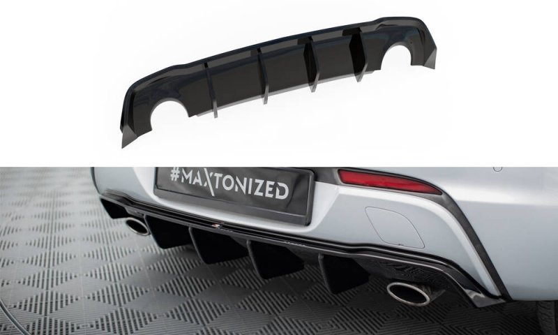 Maxton Diffusor Heck Ansatz Opel Astra GTC OPC-Line J (Version mit Einzelauspuff auf beiden Seiten) schwarz Hochglanz OP-AS-J-GTC-OPCLINE-RS1G+RS1R-G