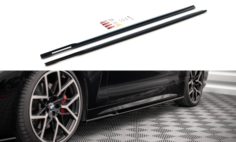 Maxton Seitenschweller Ansatz für V.1 für BMW 4er M-Paket G22 schwarz Hochglanz BM-4-G22-MPACK-SD1-G