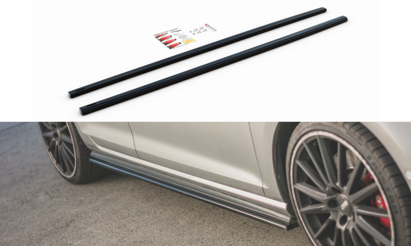 Maxton Seitenschweller Ansatz für V.2 für VW Golf 7 GTI (verengen) schwarz Hochglanz VW-GO-7/7F-GTI-SD2-G