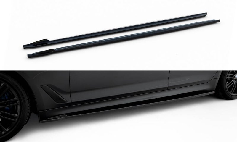 Maxton Seitenschweller Ansatz BMW M550i / M550d Limousine G30 / G30 Facelift schwarz Hochglanz BM-5-G30-MPACK-SD2-G