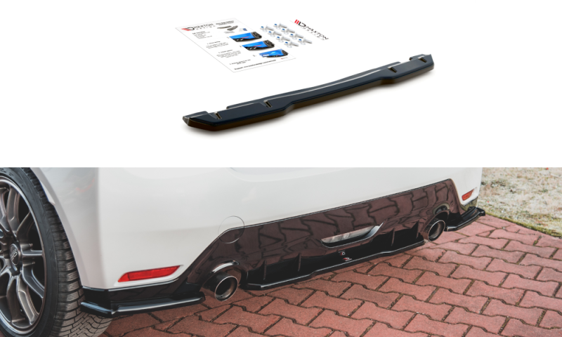 Maxton Mittlerer Diffusor Heck Ansatz für Toyota GR Yaris Mk4 schwarz Hochglanz TO-YA-4-GR4-RD1-G