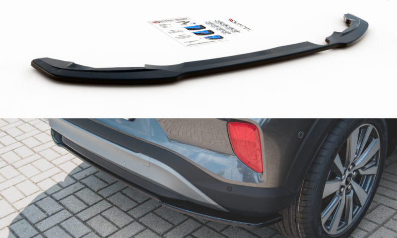 Maxton Mittlerer Diffusor Heck Ansatz für Ford Puma schwarz Hochglanz FO-PU-1-RD1-G