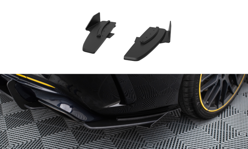 Maxton Street Pro Heck Ansatz Flaps Diffusor + Flaps Mercedes-AMG CLA 45 C117 Facelift schwarz Hochglanz MECLA117AMGAEROCNC-RSD1B+RSF1-G
