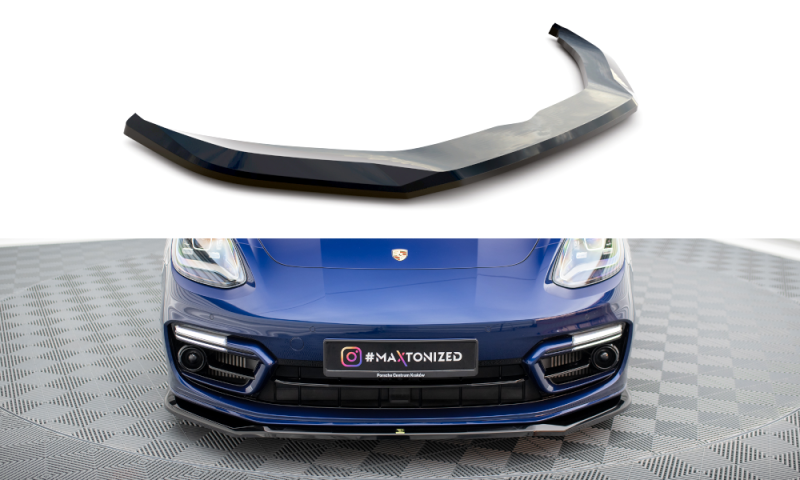 Maxton Front Ansatz V.1 für Porsche Panamera E-Hybrid 971 Facelift schwarz Hochglanz PO-PA-971F-H-FD1-G