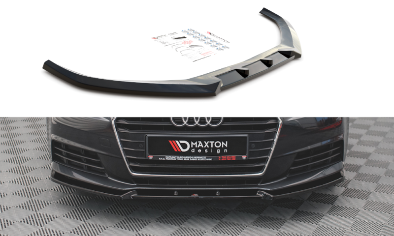 Maxton Front Ansatz V.2 für Audi A4 B9 schwarz Hochglanz AU-A4-B9-FD2-G