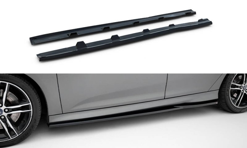 Maxton Seitenschweller Ansatz V.3 Ford Focus ST Mk3 schwarz Hochglanz FO-FO-3/3F-ST-SD3-G