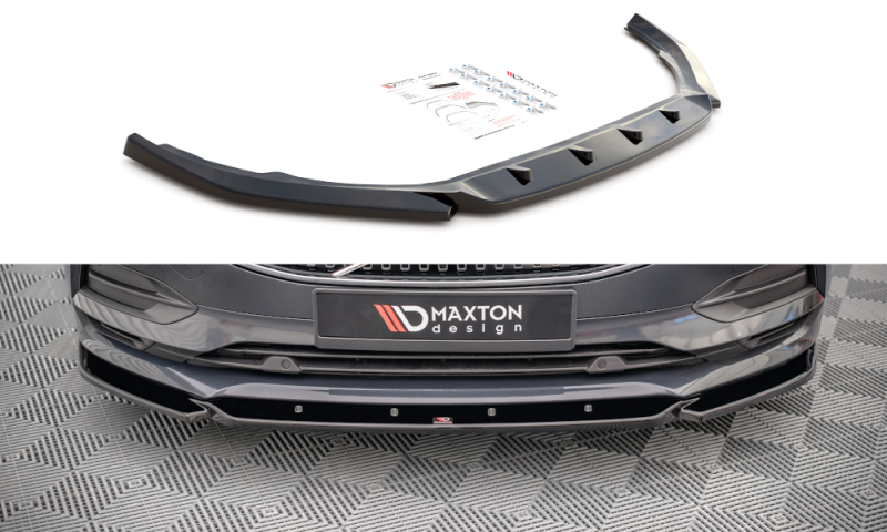 Maxton Front Ansatz V.1 für Volvo V90 Mk2 schwarz Hochglanz VO-V90-2-FD1-G