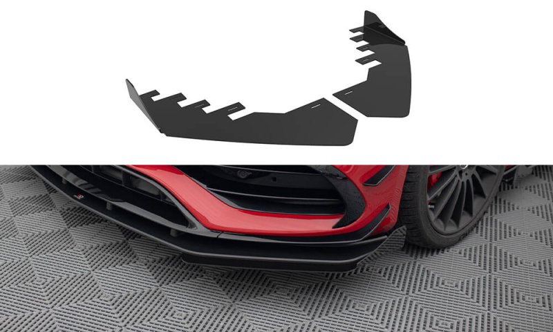 Maxton Front Flaps Mercedes-Benz A 45 AMG W176 Facelift schwarz Hochglanz MEA176FAEROCNC-FSF1-G