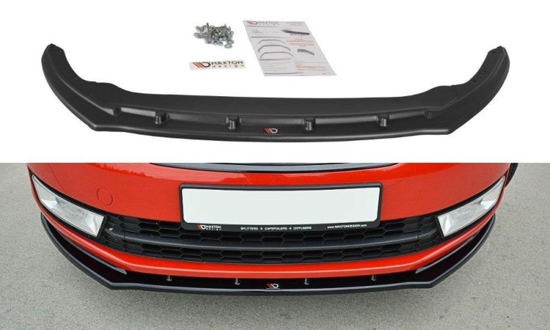 Maxton Front Ansatz V.2 für Skoda Rapid schwarz Hochglanz SK-RA-1-FD2-G