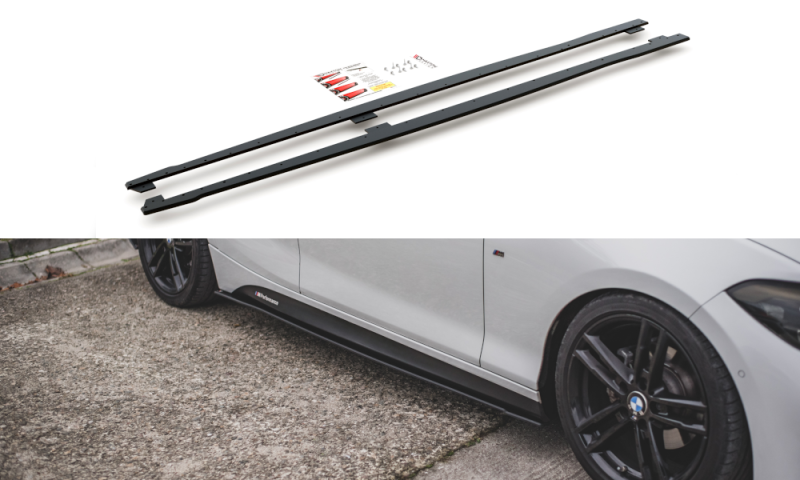 Maxton Robuste Racing Seitenschweller Ansatz für für V.2 BMW 1er F20 M135i / M140i / M-Paket BM1F20FMCNC-SD2B