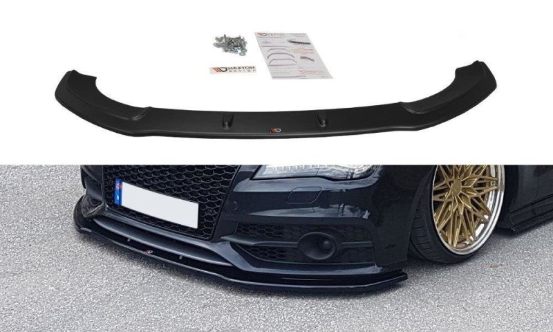 Maxton Front Ansatz V.2 für Audi A7 Mk1 S-Line schwarz Hochglanz AU-A7-1-SLINE-FD2-G