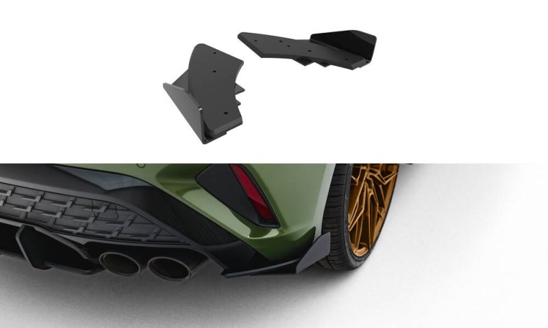 Maxton Street Pro Heck Ansatz Flaps Diffusor + Flaps Audi S3 Sportback 8Y Facelift schwarz Hochglanz AUS38YFCNC-RSD1B+RSF1-G