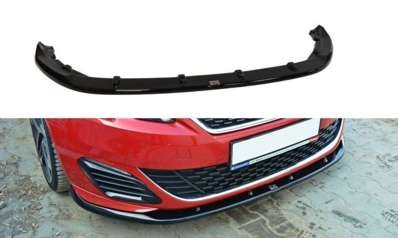 Maxton Front Ansatz für v.2 PEUGEOT 308 II GTI schwarz Hochglanz PE-308-GTI-FD2-G