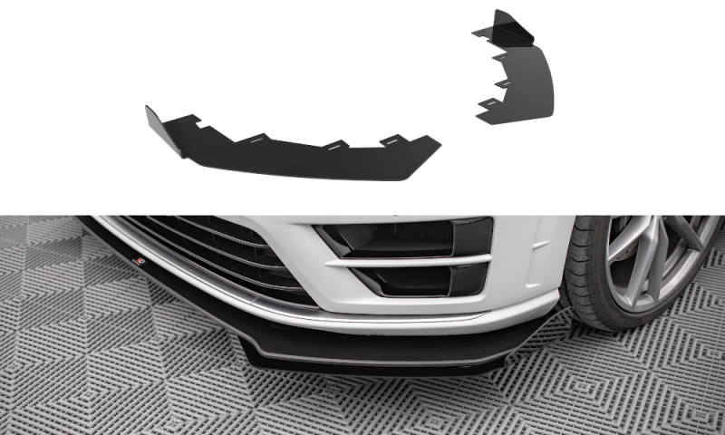 Maxton Front Flaps Volkswagen Golf R Mk7 schwarz Hochglanz VWGO7RCNC-FSF1-G