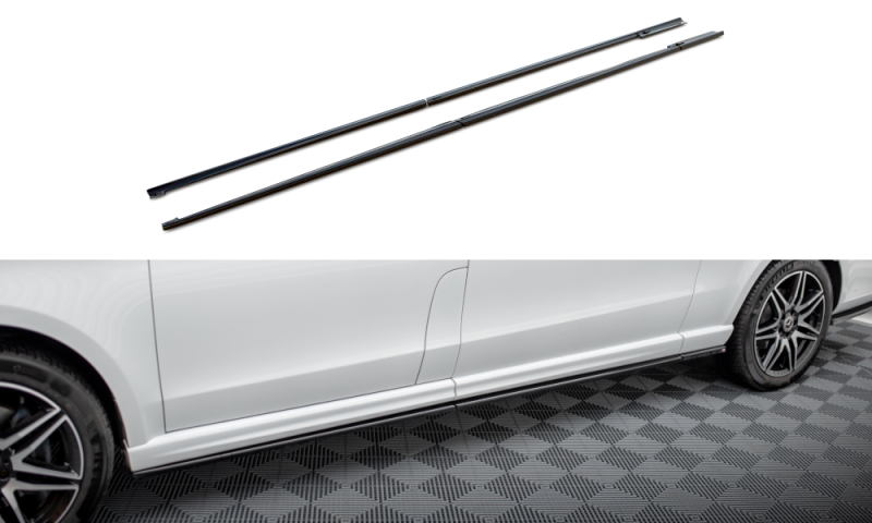 Maxton Seitenschweller Ansatz für Mercedes-Benz V-Klasse Extra Long AMG-Line W447 Facelift schwarz Hochglanz ME-V-447F-AMGLINE-XL-SD1A+B+C-G