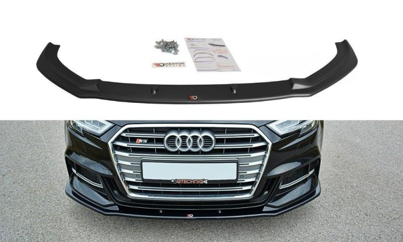 Maxton Front Ansatz für  V.1 Audi S3 / A3 S-Line 8V FL  schwarz Hochglanz AU-S3-3F-FD1-G