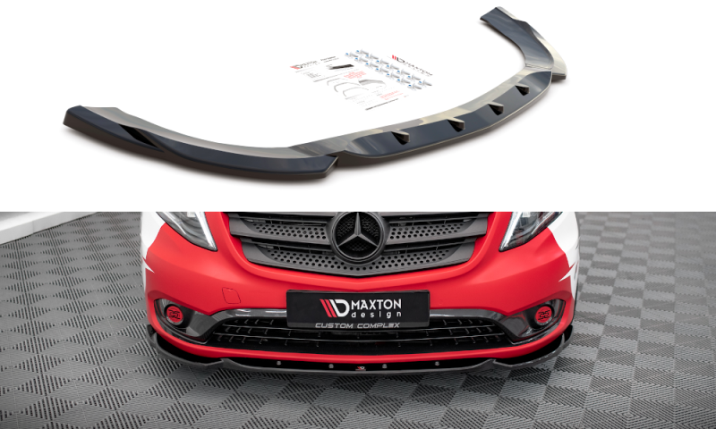 Maxton Front Ansatz V.1 für Mercedes-Benz Vito W447 Facelift schwarz Hochglanz ME-VI-W447F-FD1-G