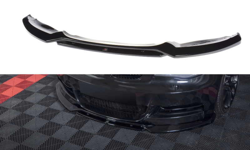 Maxton Front Ansatz V.1 für BMW 1er E82 FACELIFT M Paket  schwarz Hochglanz BM-1-82F-MPACK-FD1G+FD1R-G