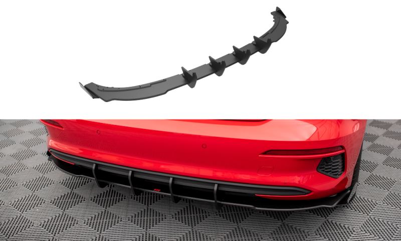 Maxton Robuste Racing Diffusor Heck Ansatz +Flaps für Audi A3 Sportback 8Y schwarz Hochglanz AUA38YCNC-RS1B+BRBI+RSF1-G