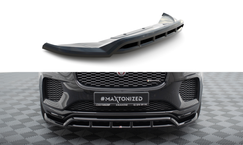 Maxton Front Ansatz Jaguar E-Pace R-Dynamic Mk1 schwarz Hochglanz JA-EP-1-RDYNAMIC-FD1G+FD1R-G
