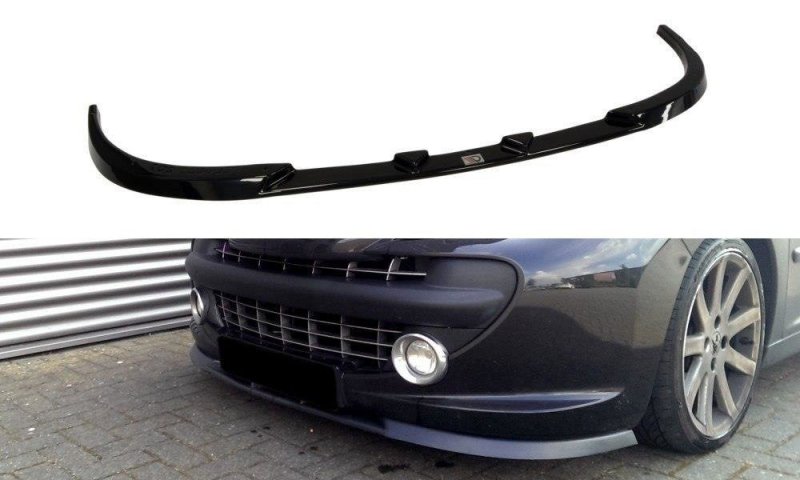 Maxton Front Ansatz für PEUGEOT 207 vor Facelift schwarz Hochglanz PE-207-FD1-G