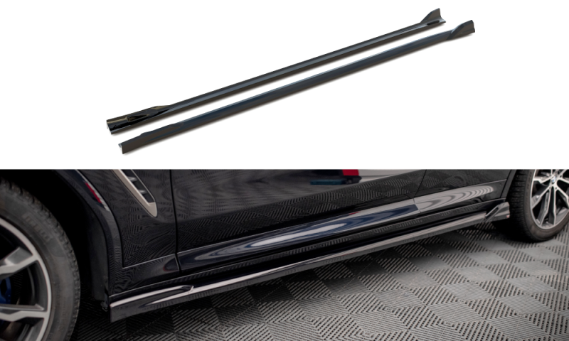 Maxton Seitenschweller Ansatz für V.2 für BMW X4 M-Paket G02 schwarz Hochglanz BM-X4-02-MPACK-SD2-G