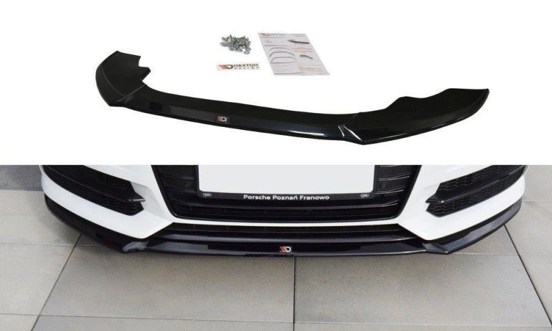 Maxton Front Ansatz V.1 für Audi A6 C7 S-line/ S6 C7 Facelift schwarz Hochglanz AU-A6-C7F-SLINE-FD1-G