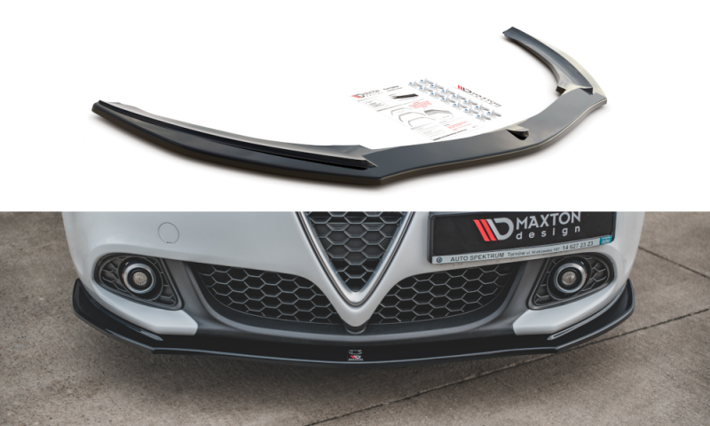 Maxton Front Ansatz V.1 für Alfa Romeo Giulietta Facelift schwarz Hochglanz AL-GU-1F-FD1-G