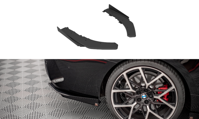 Maxton Street Pro Heck Ansatz Flaps Diffusor +Flaps für BMW 4er M-Paket G22 schwarz Hochglanz BM4G22MPACKCNC-RSD1B+RSF1-G