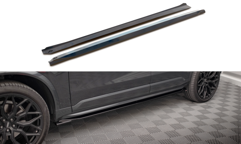Maxton Seitenschweller Ansatz für Volvo XC90 R-Design Mk2 Facelift schwarz Hochglanz VO-XC90-2F-RDESIGN-SD1-G