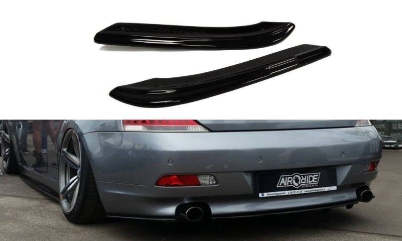 Maxton Heck Ansatz Flaps Diffusor für BMW 6er E63 / E64 (vor Facelift) schwarz Hochglanz BM-6-63-RSD1-G