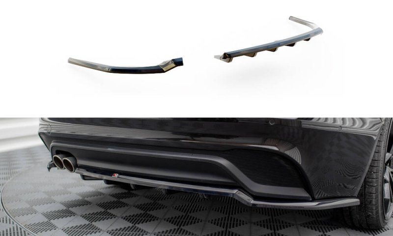 Maxton Mittlerer Cup Diffusor Heck Ansatz Jaguar XE X760 Facelift schwarz Hochglanz JA-XE-1F-RSD1G+RD1-G