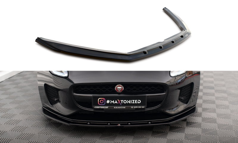 Maxton Front Ansatz V.1 für Jaguar F-Type Mk1 Facelift schwarz Hochglanz JA-F-TYPE-1F-FD1-G