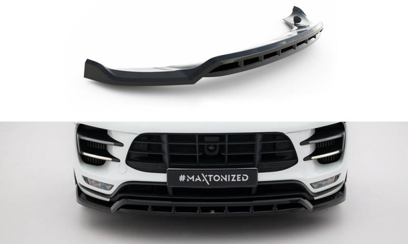 Maxton Front Ansatz Porsche Macan Turbo Mk1 schwarz Hochglanz PO-MA-1-TURBO-FD1G+FD1R-G