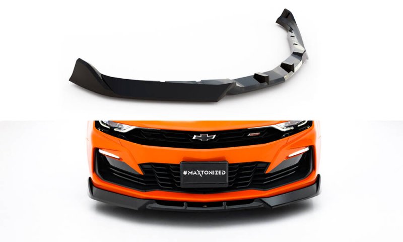 Maxton Front Ansatz V.2 Chevrolet Camaro SS Mk6 Facelift schwarz Hochglanz CH-CA-6F-SS-FD2-G