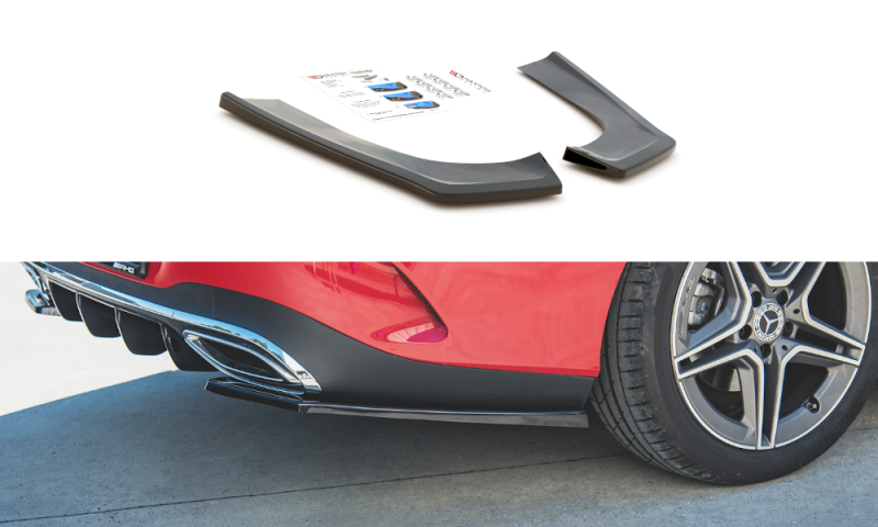 Maxton Heck Ansatz Flaps Diffusor für Mercedes-Benz CLA Shooting Brake AMG-Line X118 schwarz Hochglanz ME-CLA-118-AMGLINE-ES-RSD1-G