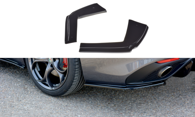 Maxton Heck Ansatz Flaps Diffusor für ALFA ROMEO GIULIA VELOCE  schwarz Hochglanz AL-GI-1-VEL-RSD1-G