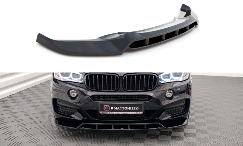 Maxton Front Ansatz V.2 für BMW X6 M-Paket F16 schwarz Hochglanz BM-X6-16-MPACK-FD2G+FD2R-G