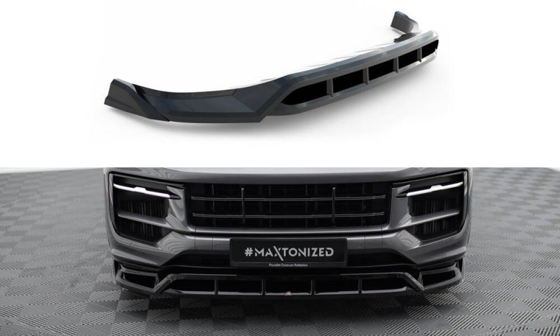 Maxton Front Ansatz Porsche Cayenne SUV / Coupe Mk3 Facelift schwarz Hochglanz PO-CAY-3F-FD1G+FD1R-G