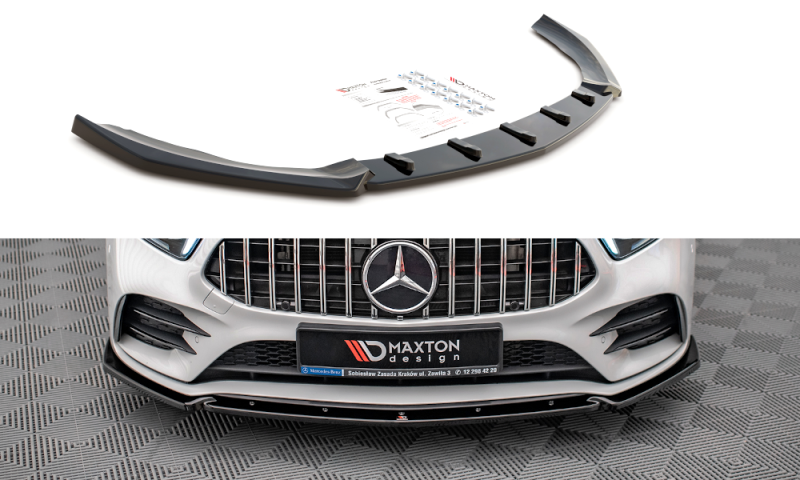 Maxton Front Ansatz V.4 für Mercedes A35 AMG / AMG-Line W177  schwarz Hochglanz ME-A-177-AMGLINE-FD1-G