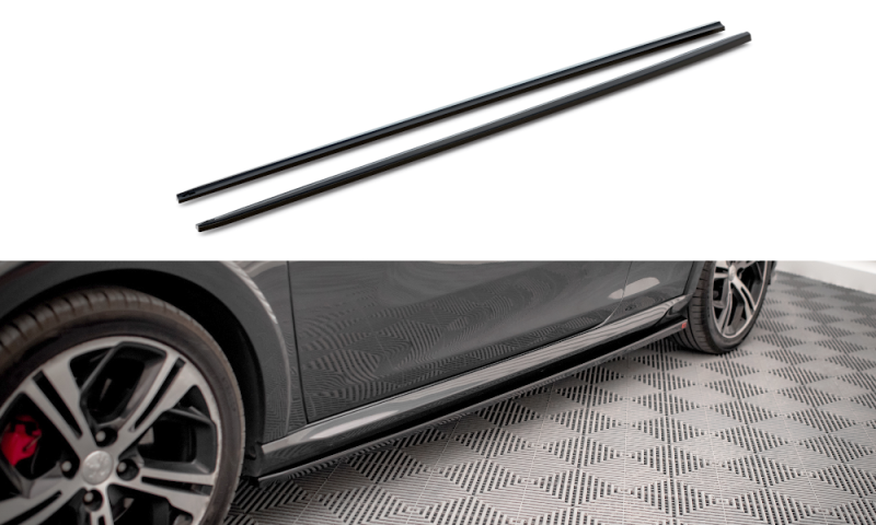 Maxton Seitenschweller Ansatz für Peugeot 208 GTi Mk1 schwarz Hochglanz PE-208-1-GTI-SD1-G