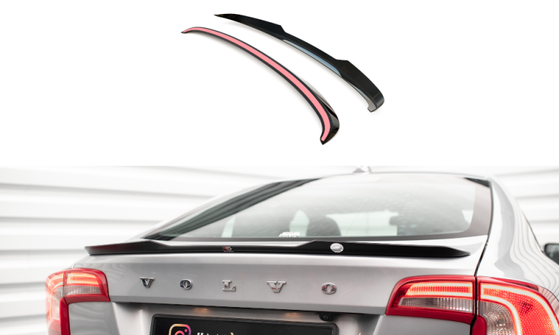 Maxton Spoiler CAP für Volvo S60 R-Design Mk2 schwarz Hochglanz VO-S60-2-RDESIGN-CAP1-G