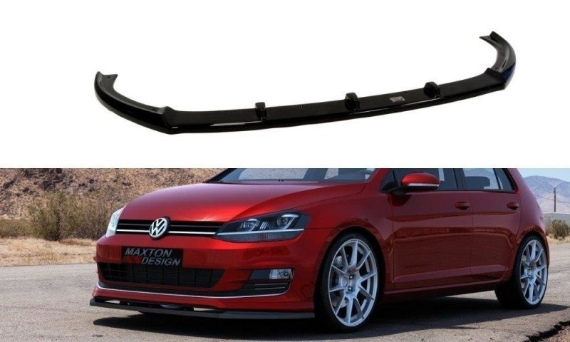 Maxton Front Ansatz für VW GOLF 7 FÜR Sport Paket schwarz Hochglanz VW-GO-7-RLINE-FD1-G