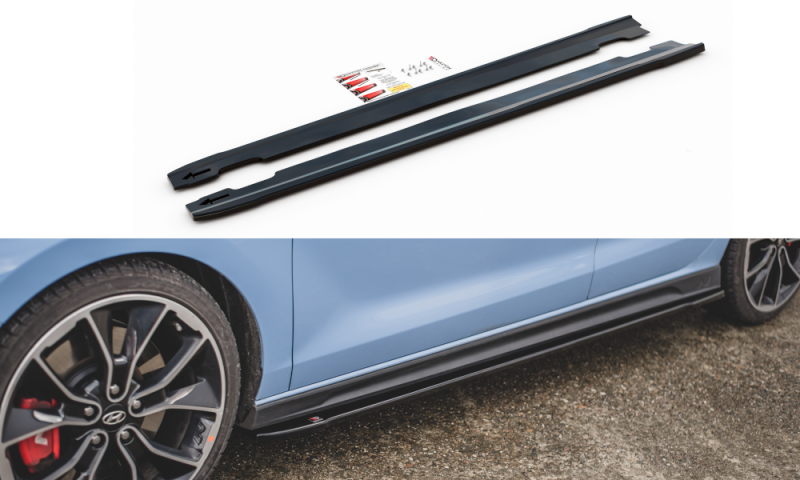 Maxton Seitenschweller Ansatz für V.4 Hyundai I30 N Mk3 / Mk3 FL Hatchback/ Fastback schwarz Hochglanz HY-I30-3-N-SD3-G