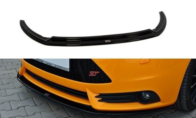 Maxton Front Ansatz V.2 für Ford Focus ST Mk3 schwarz Hochglanz FO-FO-3-ST-FD2-G