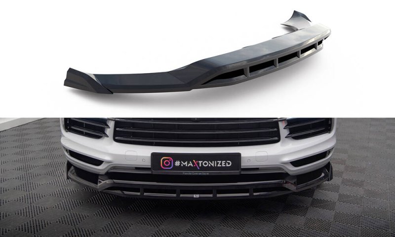 Maxton Front Ansatz Porsche Cayenne Coupe Mk3 schwarz Hochglanz PO-CAY-3-C-FD1G+FD1R-G